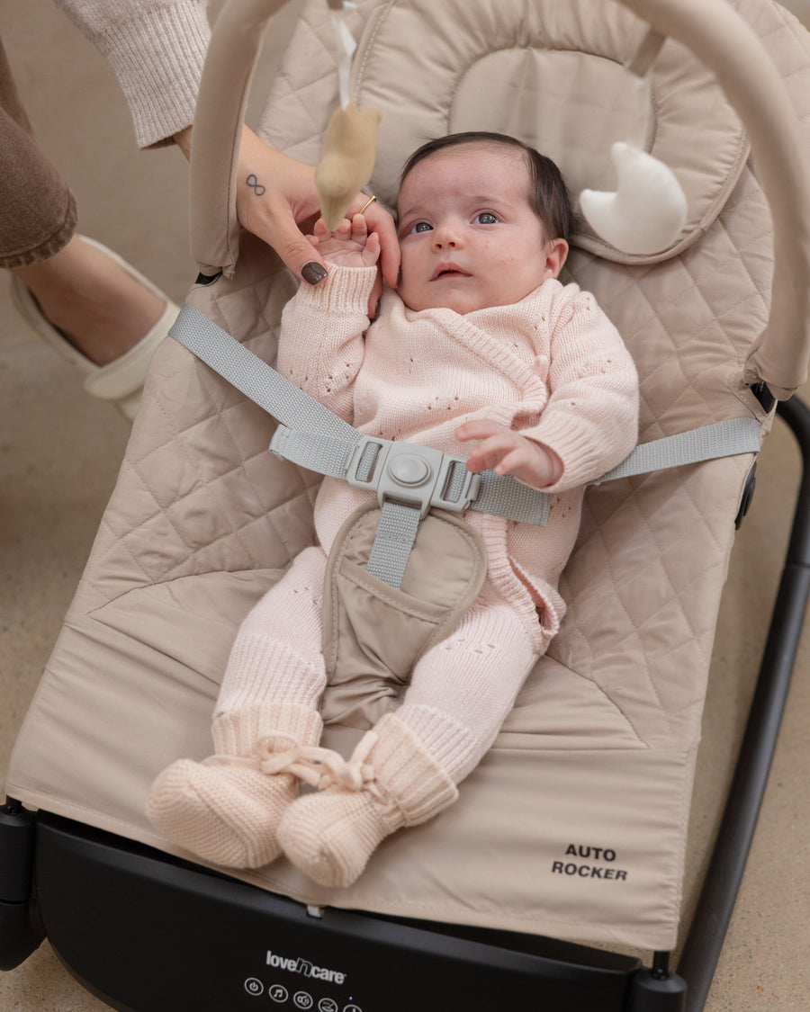 Auto Rocker — Beige — baby in the rocker