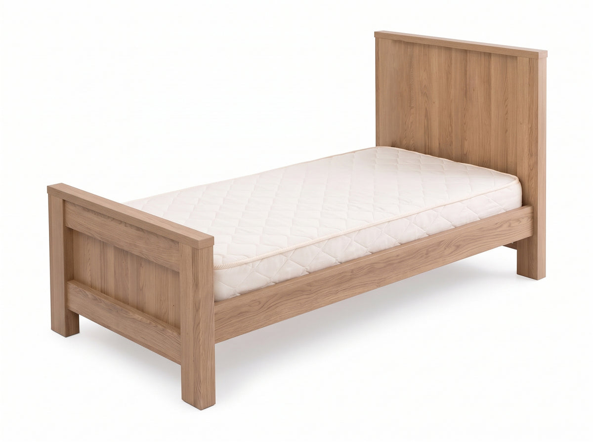 Bordeaux Cot — Hushed Brown Oak — set up as a junior bed