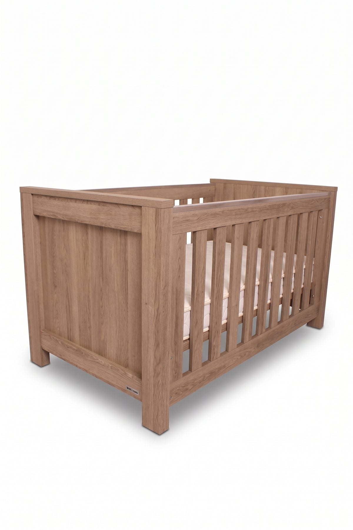 Bordeaux Cot — Hushed Brown Oak — three-quarter view, portrait