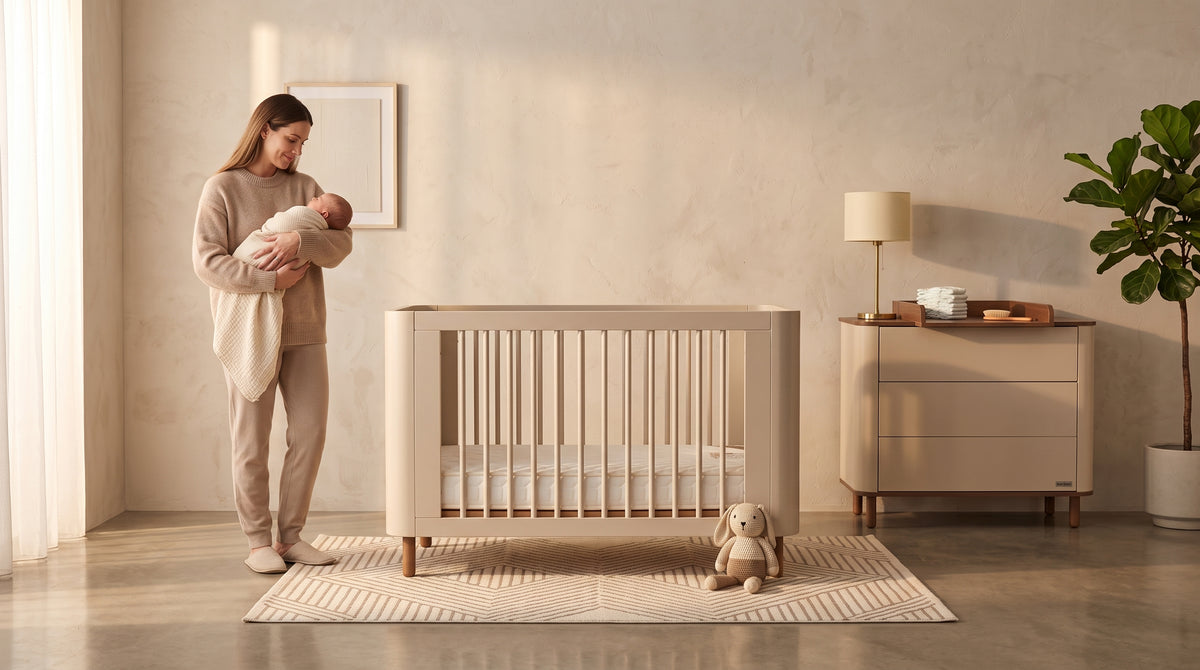 Kenva Chest — with the Kenva Cot in a nursery