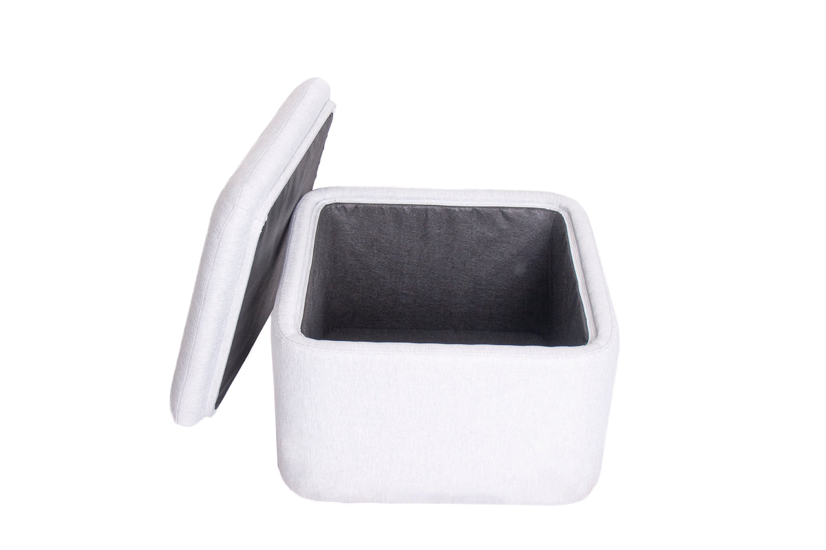 Lush storage ottoman, open