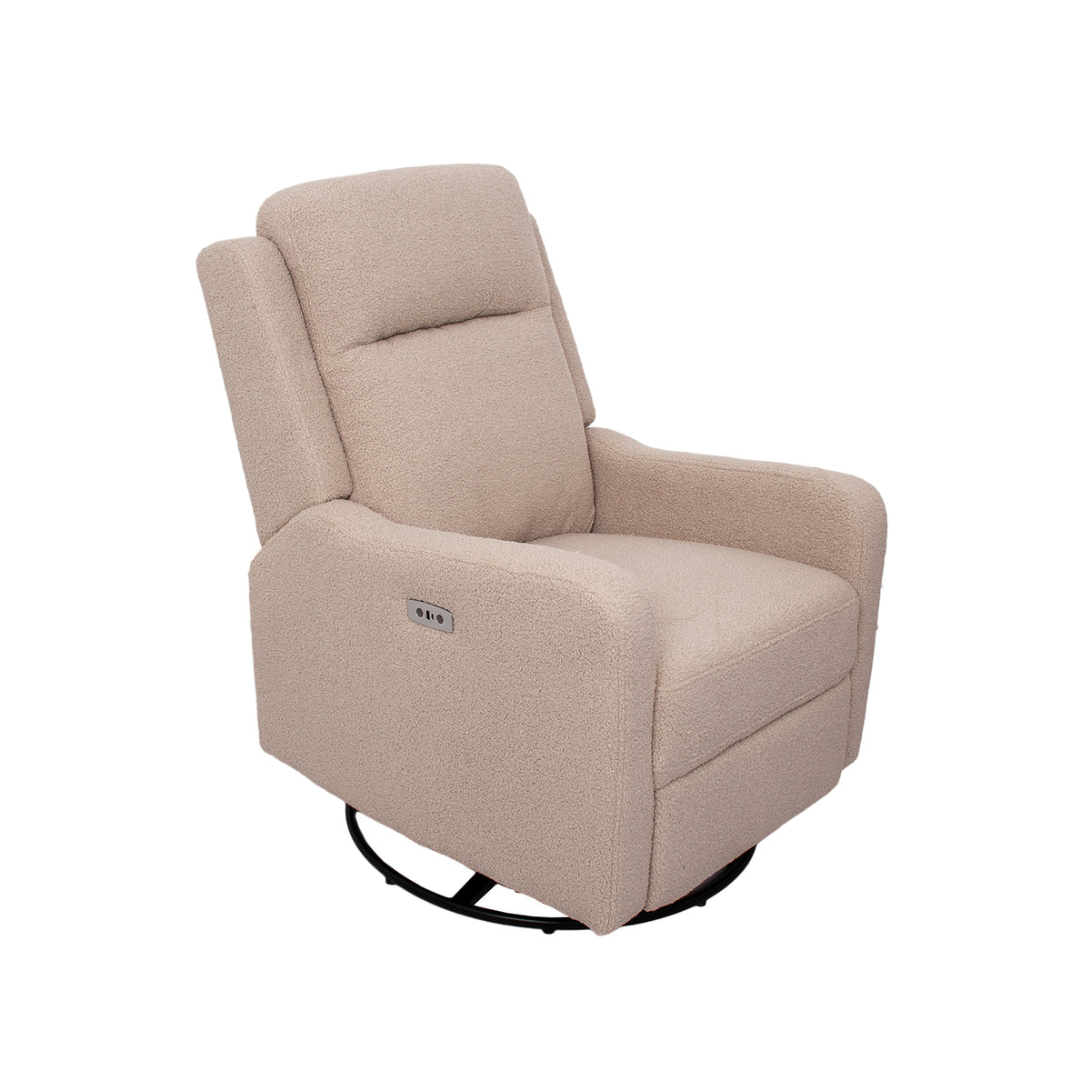 Mila Electric Recliner with Usb — Taupe Teddy