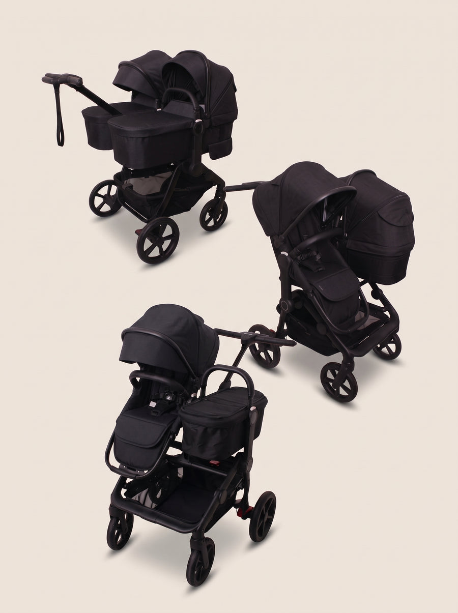 Neo Duo Stroller — Ebony — single, double and twin configurations