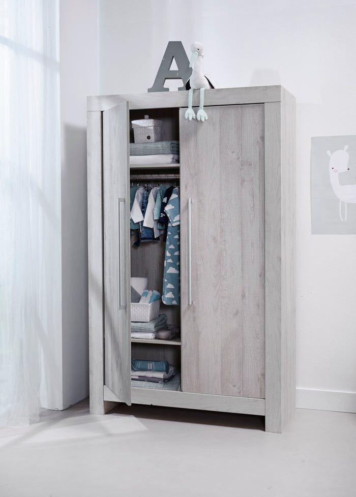 Houston Wardrobe — doors open, rods and shelves