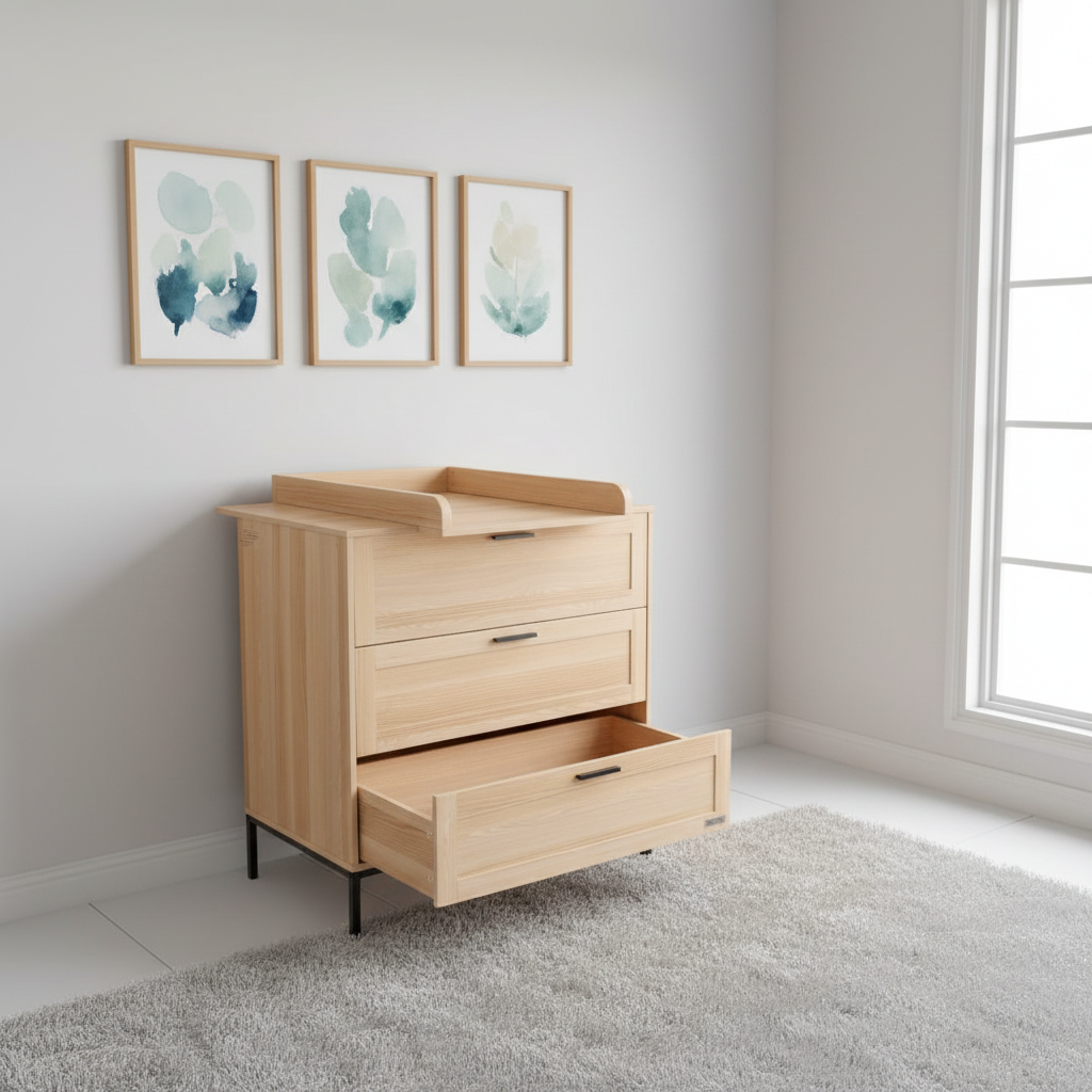 Jakarta Chest, drawer open, bedroom