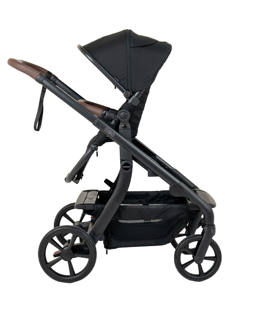 Neo Stroller — Ebony — carry cot profile