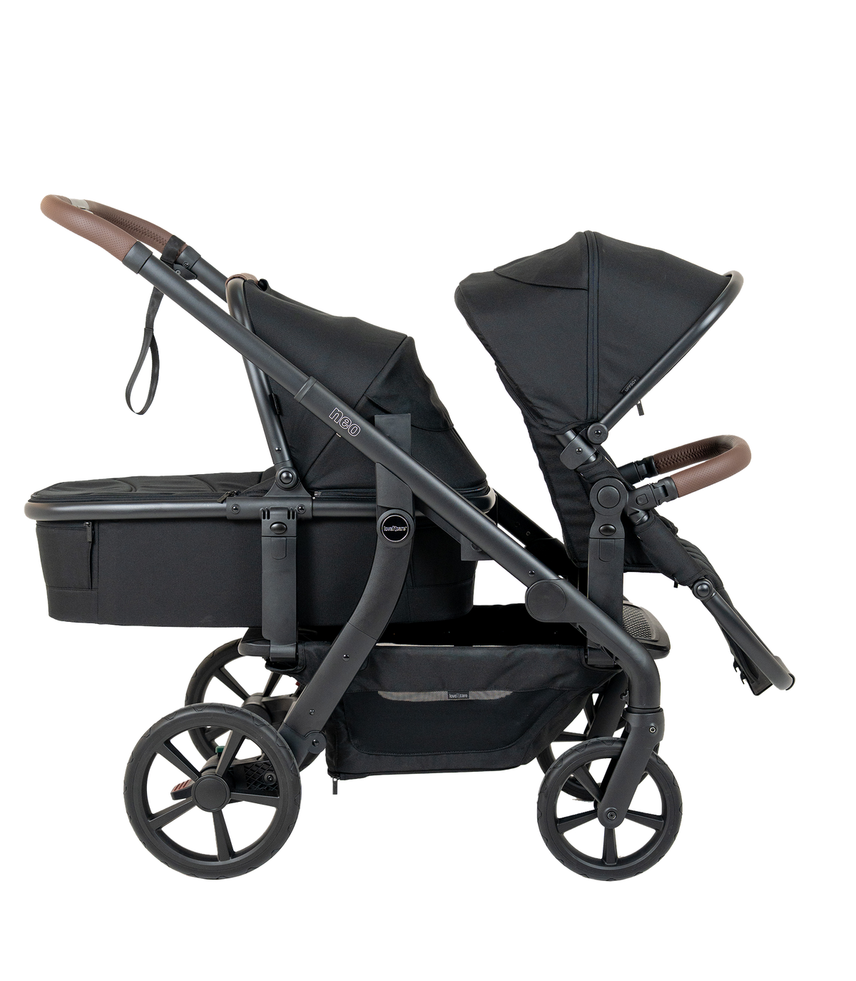 Neo Stroller Seat — Ebony — tandem on the Neo