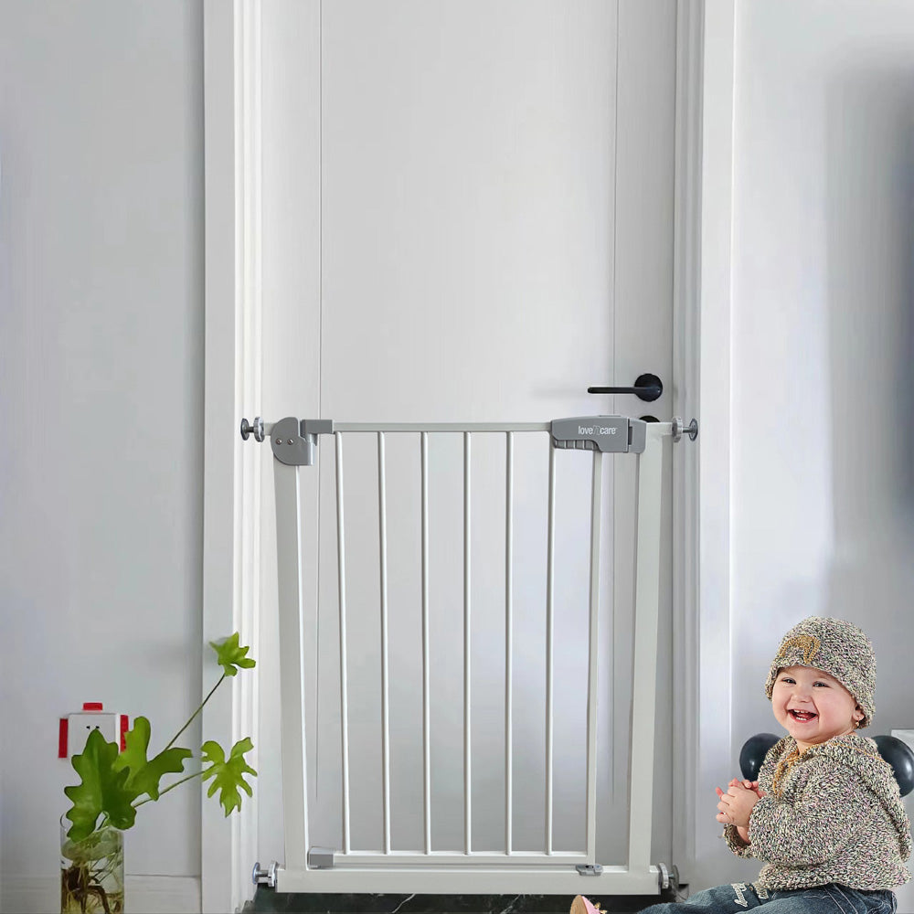 Safety Gate — White — toddler at the gate