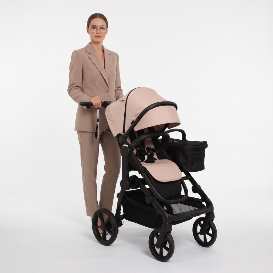 Neo Duo Stroller — Sand — single mode with parent