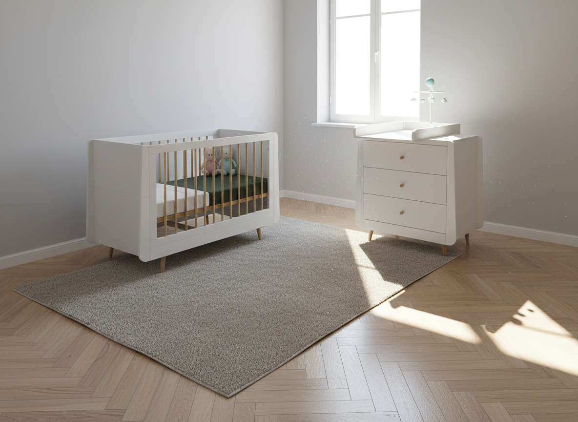 Santorini Cot and Chest, bright room