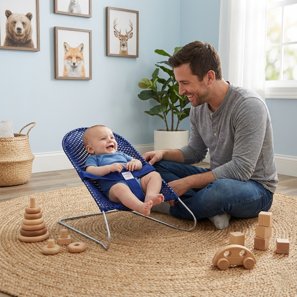 Baby Wire Bouncer — Navy — view 2