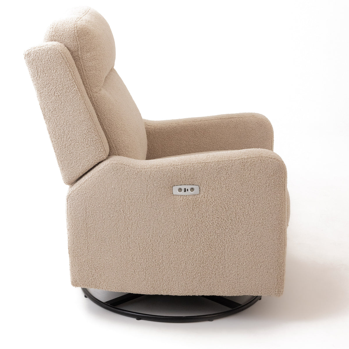 Mila Electric Recliner with Usb — Egg Shell — side