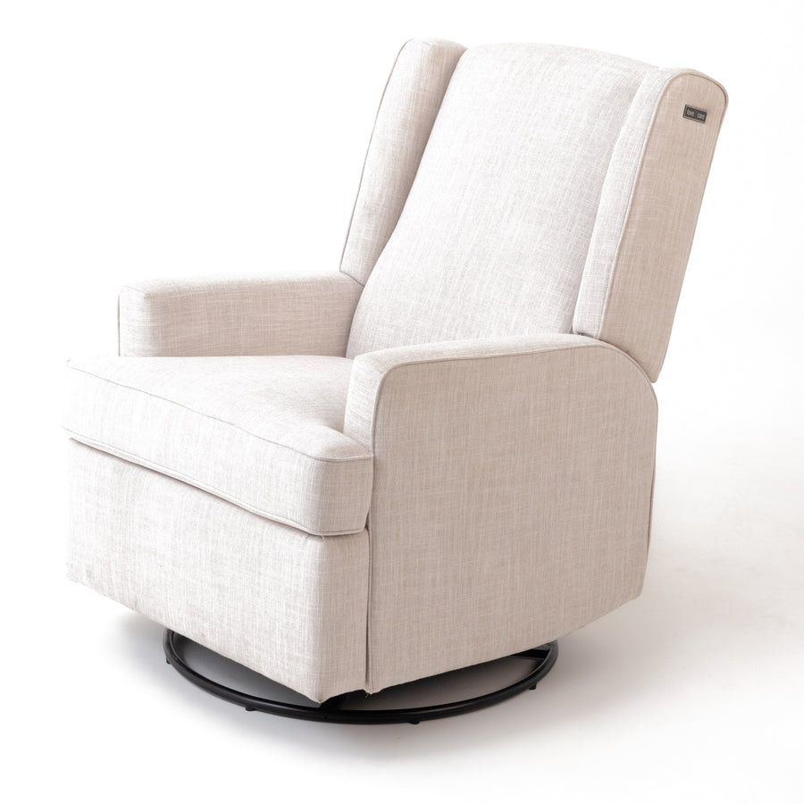 Luna Electric Recliner with USB — Egg Shell — three-quarter, left