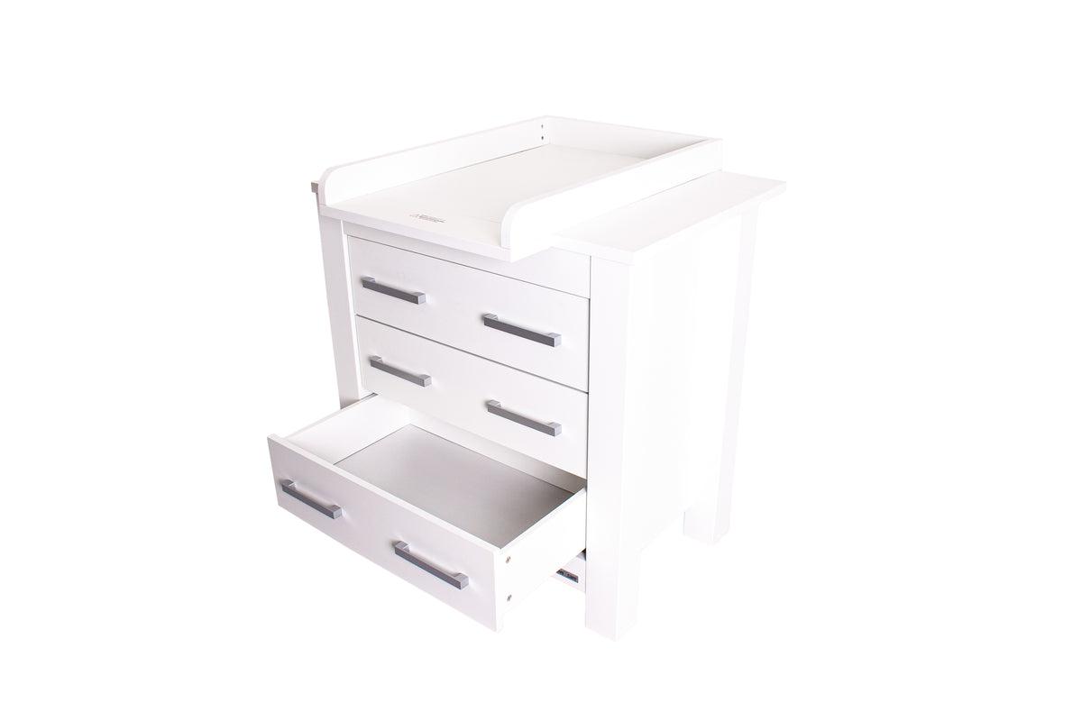 Bordeaux Chest — White, drawer open