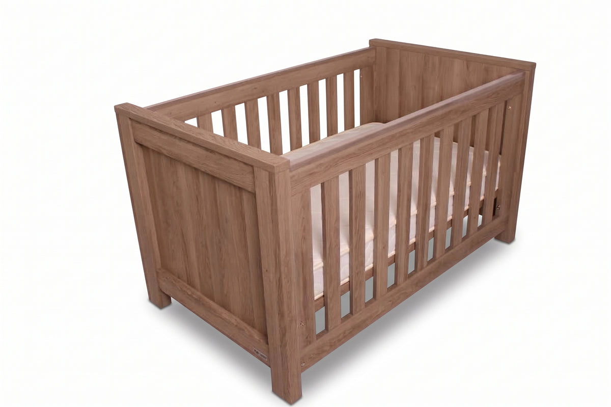 Bordeaux Cot — Hushed Brown Oak — view from above