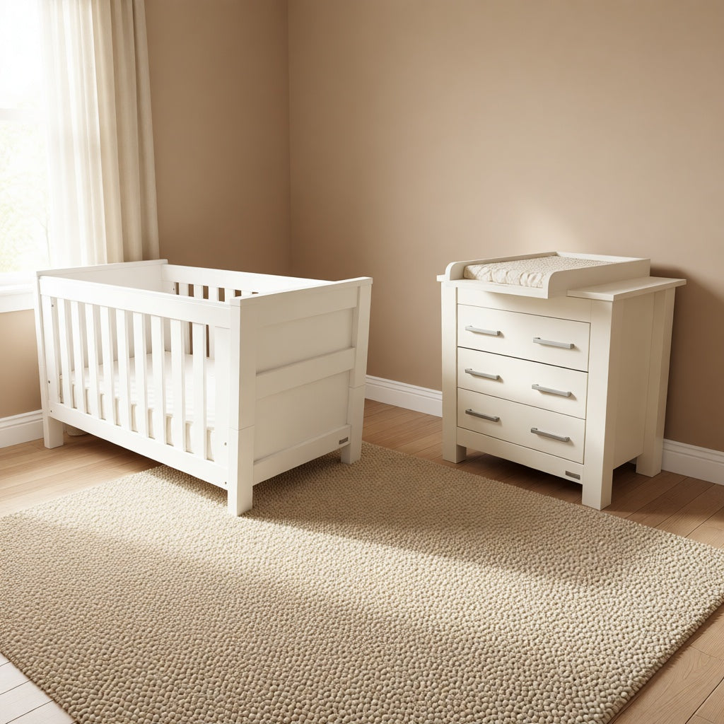 Bordeaux Cot and Chest — White, room