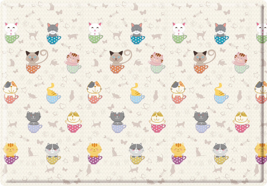 Playmat – Cats in Cups – 190x130cm — Reversible