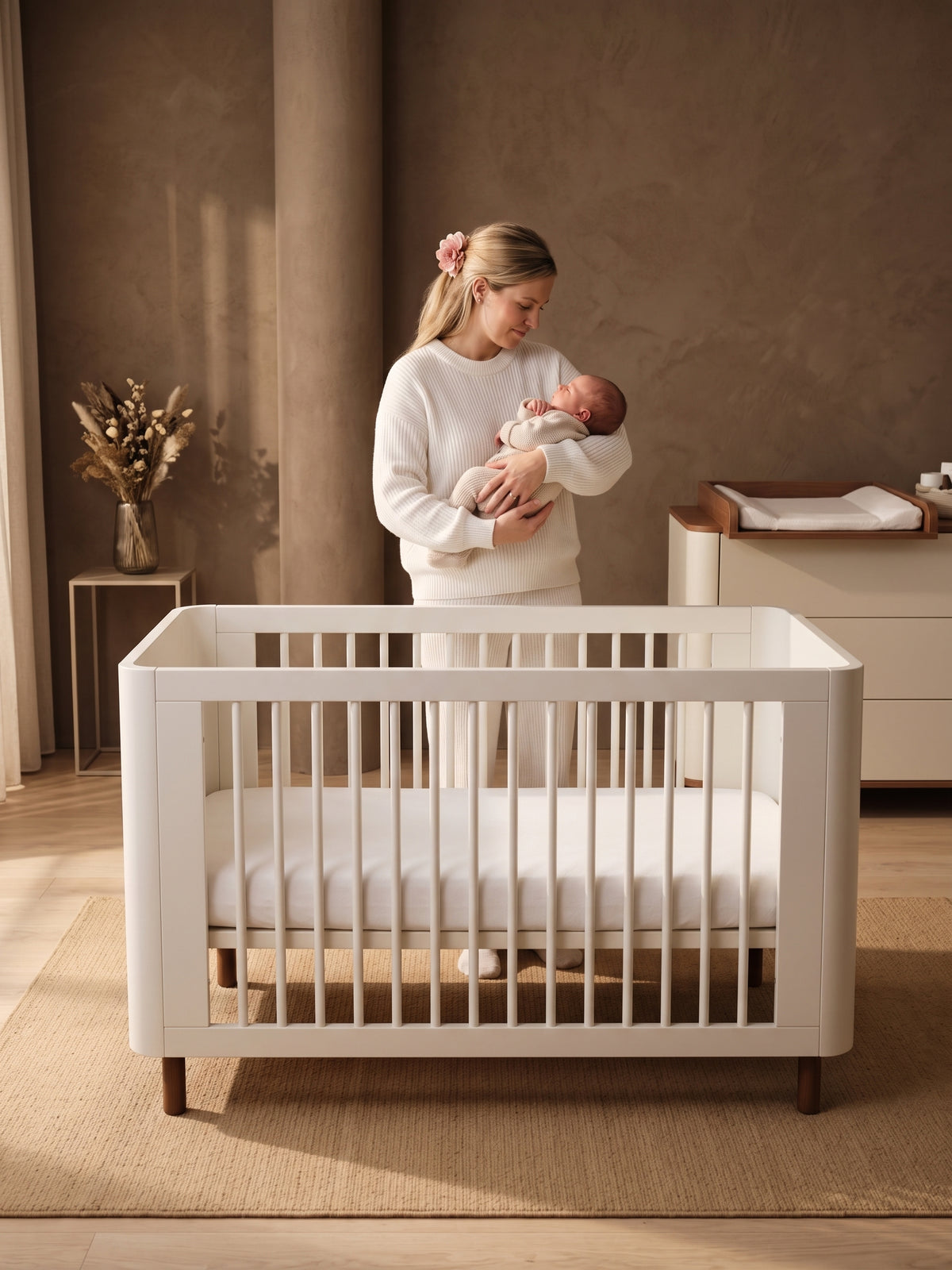 Kenva Chest — lifestyle with the Kenva Cot