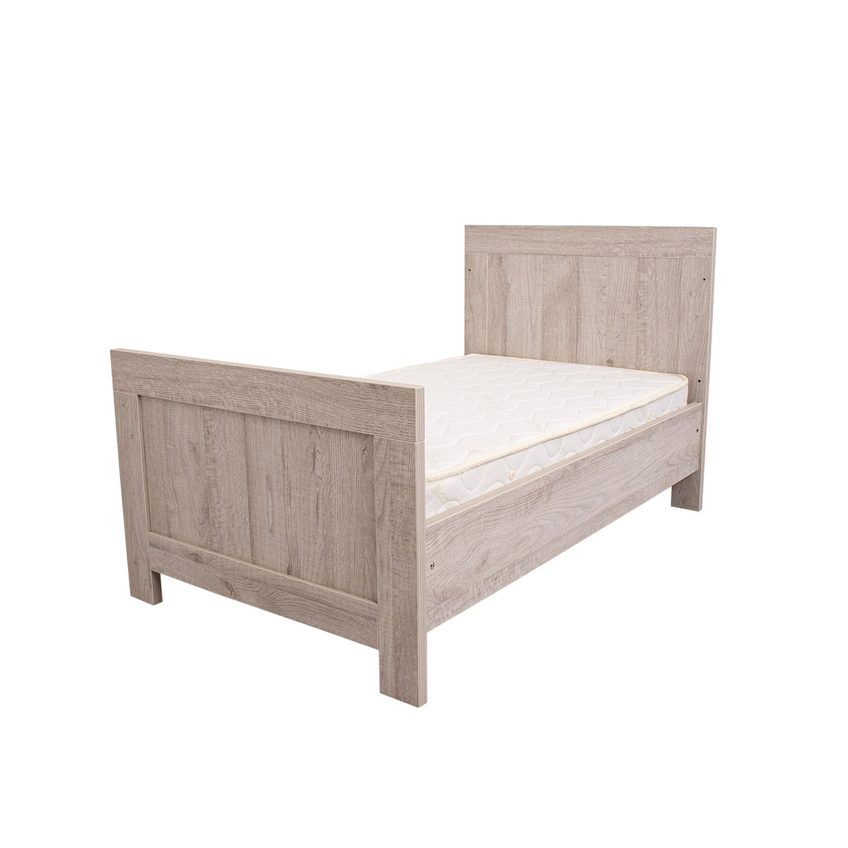 Houston Cot converted to a junior bed — side angle