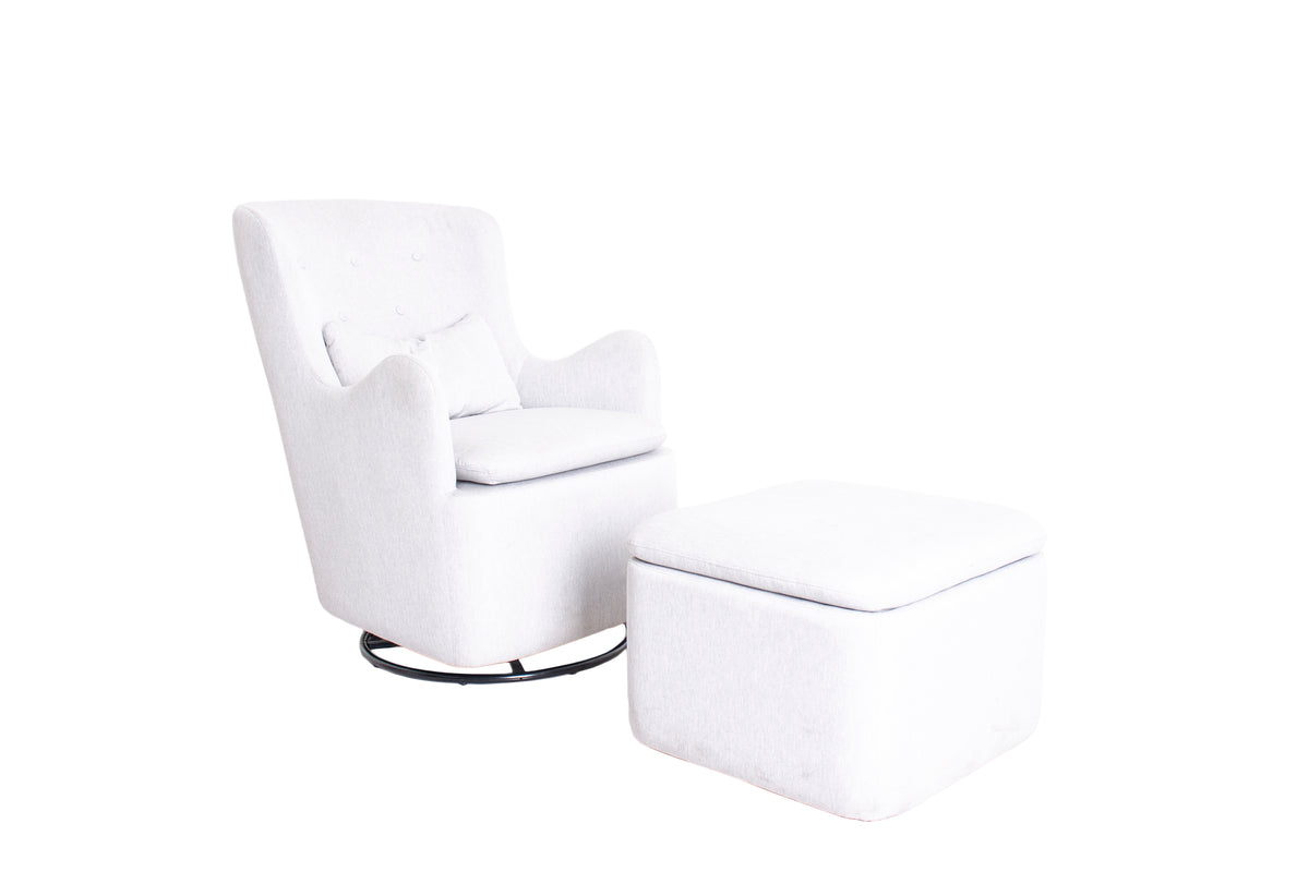 Lush Glider with storage ottoman