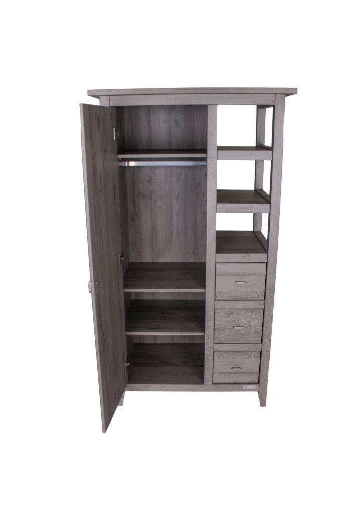Lyon Wardrobe – Dark Grey — Hang, stack, tuck away