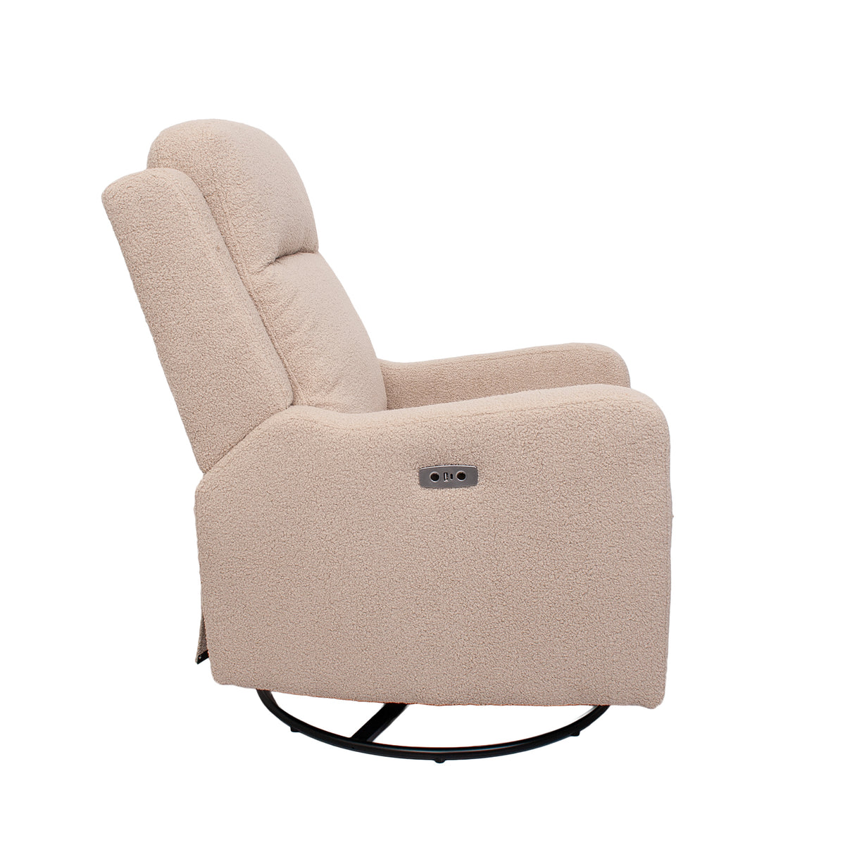 Mila Electric Recliner with Usb — Taupe Teddy