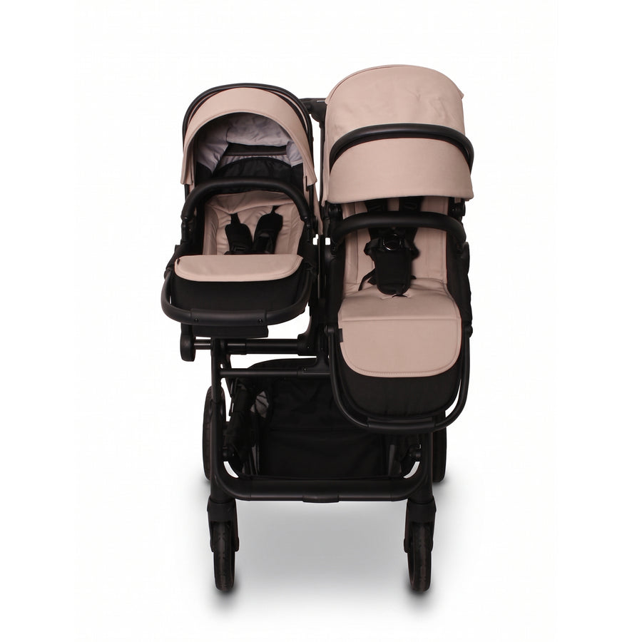 Neo Duo Stroller — Sand — double mode, front view