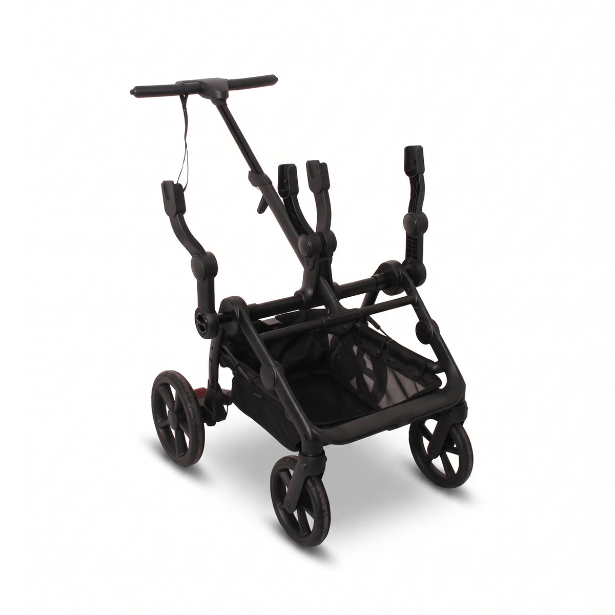 Neo Duo Car Seat Adaptors — Adaptors fitted to the frame, side view