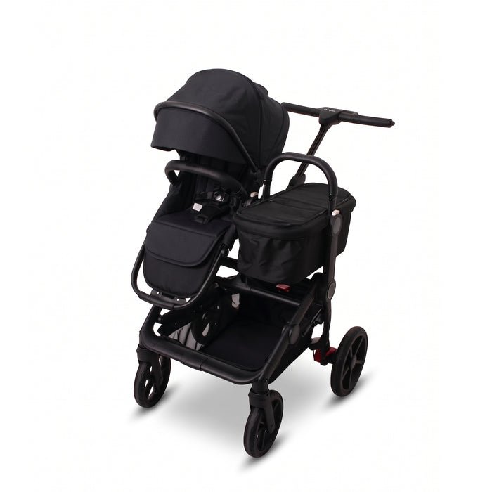Neo Duo Stroller — Ebony — double mode, seat and carry cot side by side