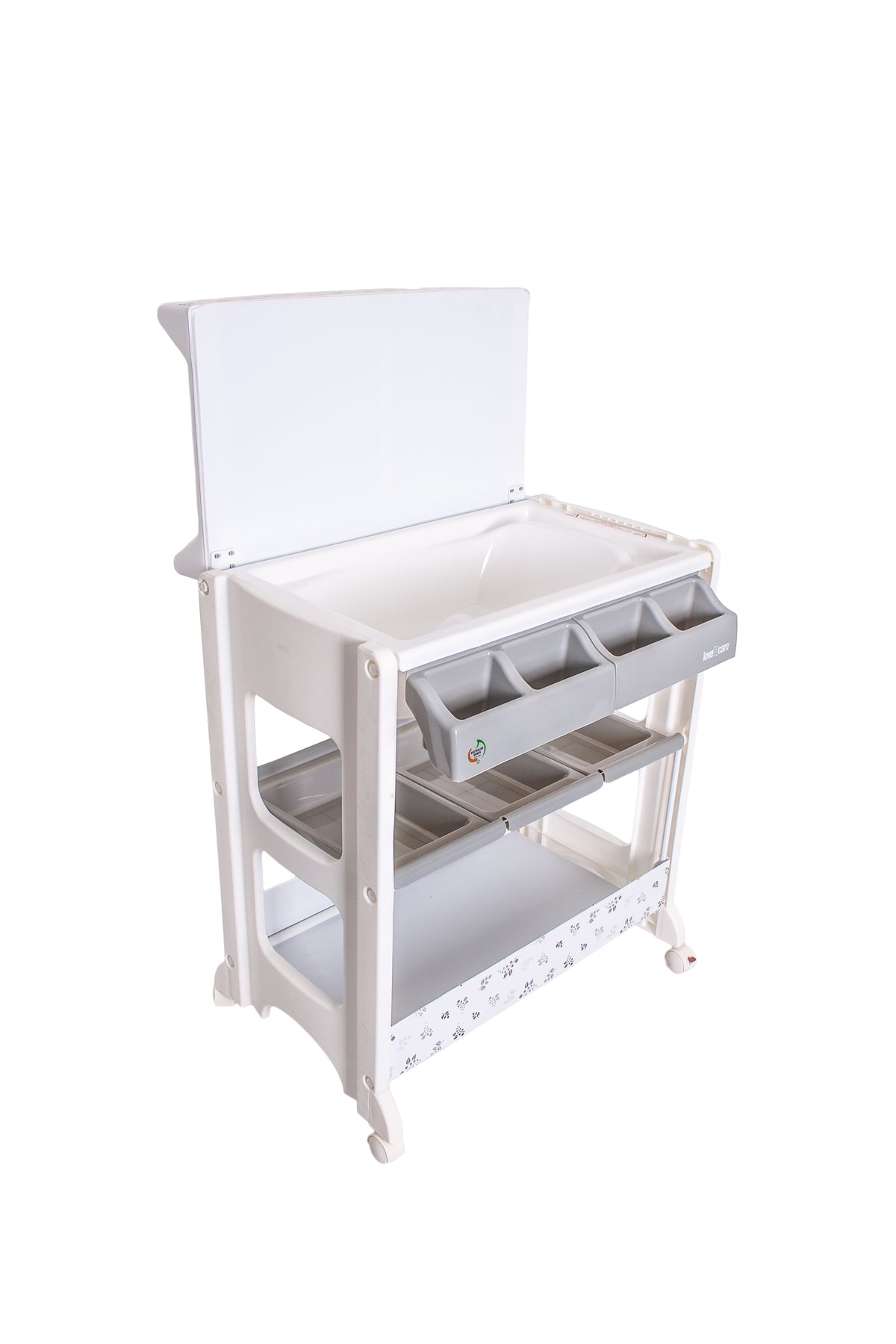 Omega Change Table — Giraffe — storage trays