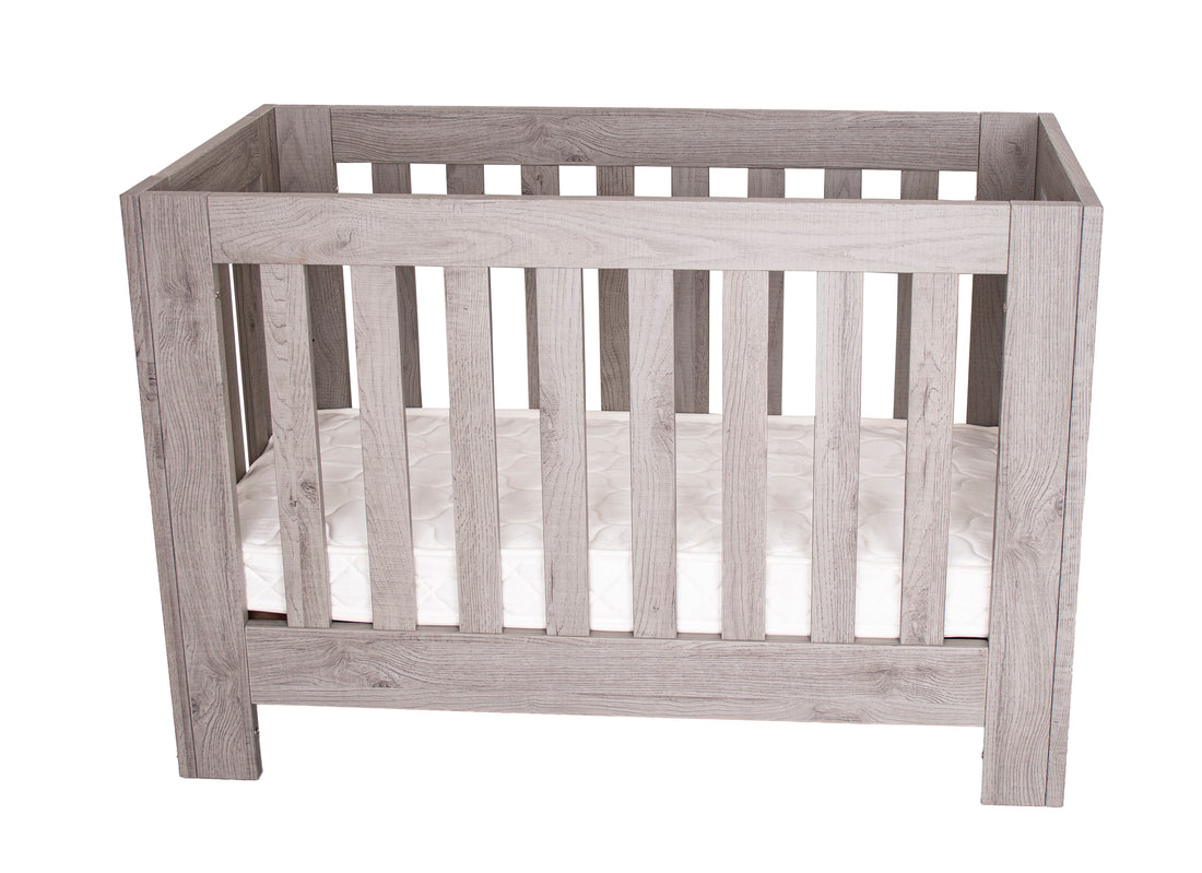 Stan Mini Cot – Dark Grey — Two heights
