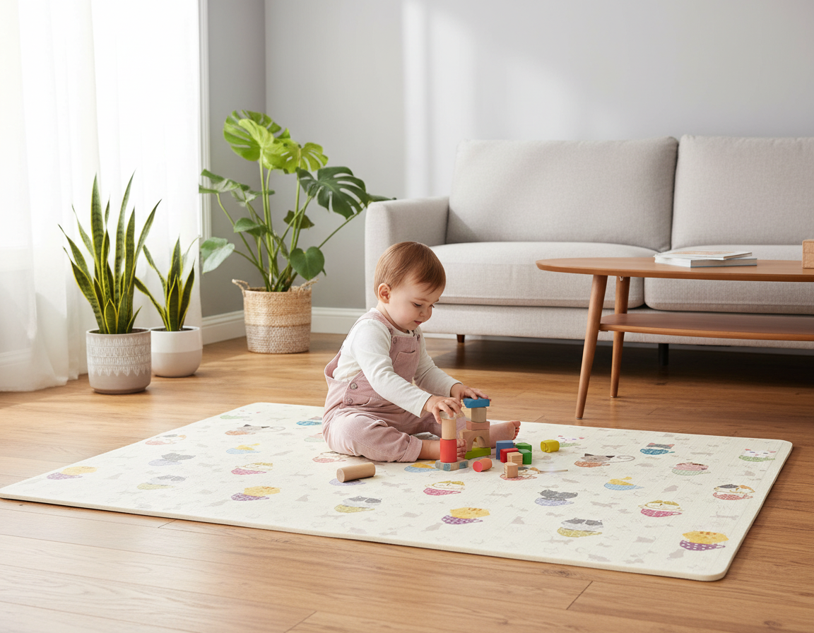 Cats in Cups playmat, living room