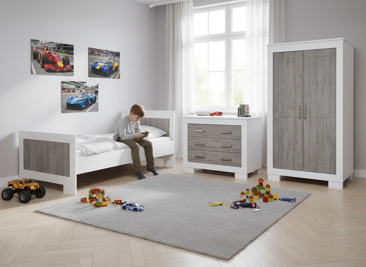 Lucca single bed with the Lucca Chest and Wardrobe