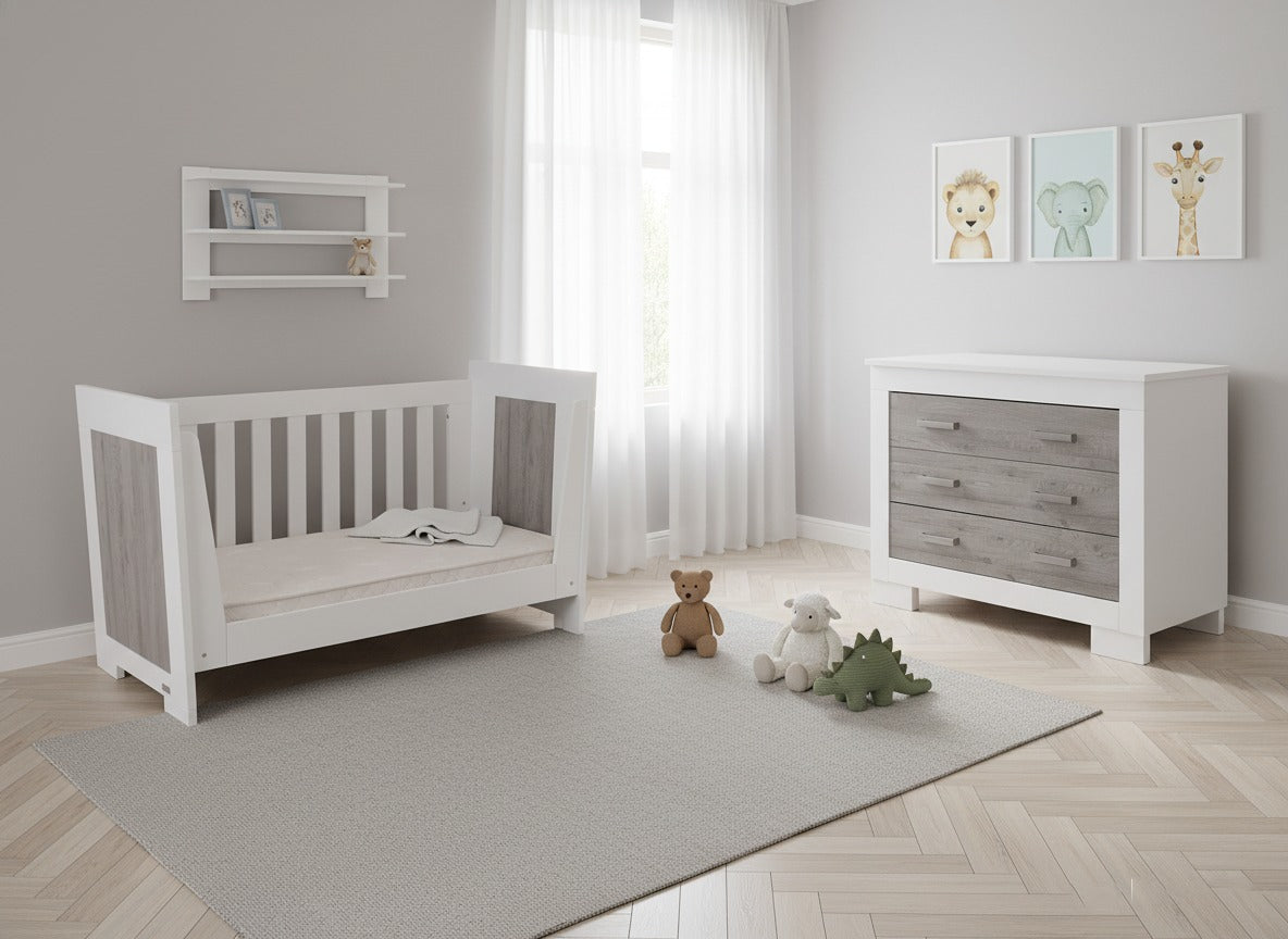 Lucca Cot and Chest, nursery