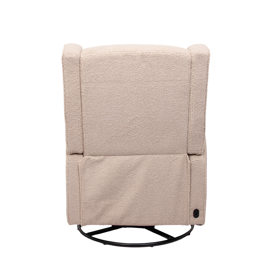 Luna Electric Recliner — Taupe Teddy — three-quarter
