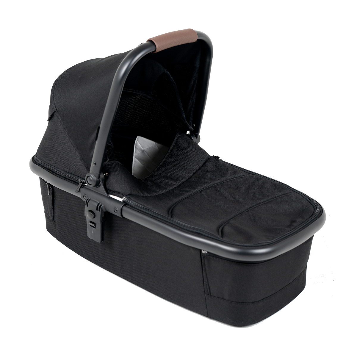 Neo Carry Cot — Ebony — canopy up
