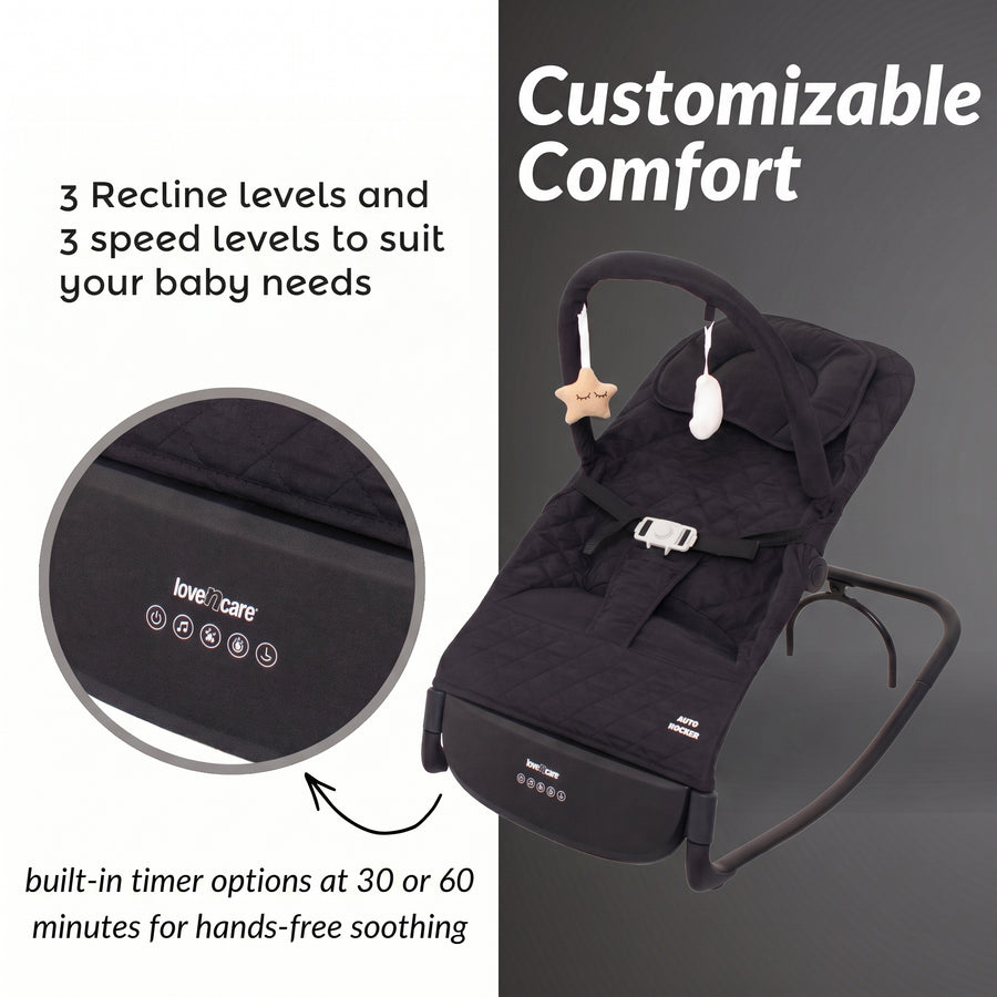 Auto Rocker Black — customisable comfort
