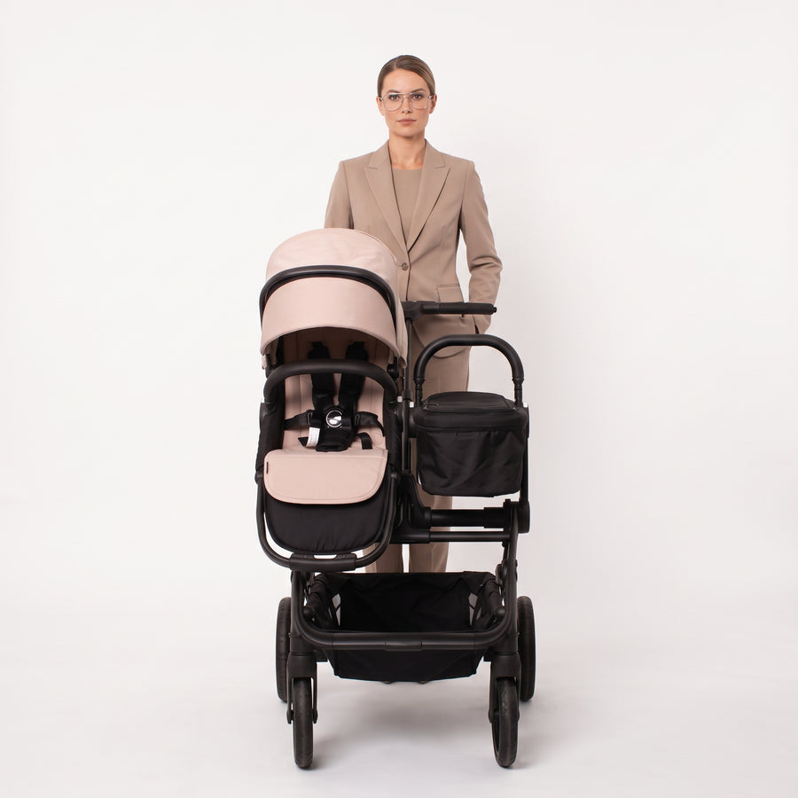 Neo Duo Stroller — Sand — double mode with parent