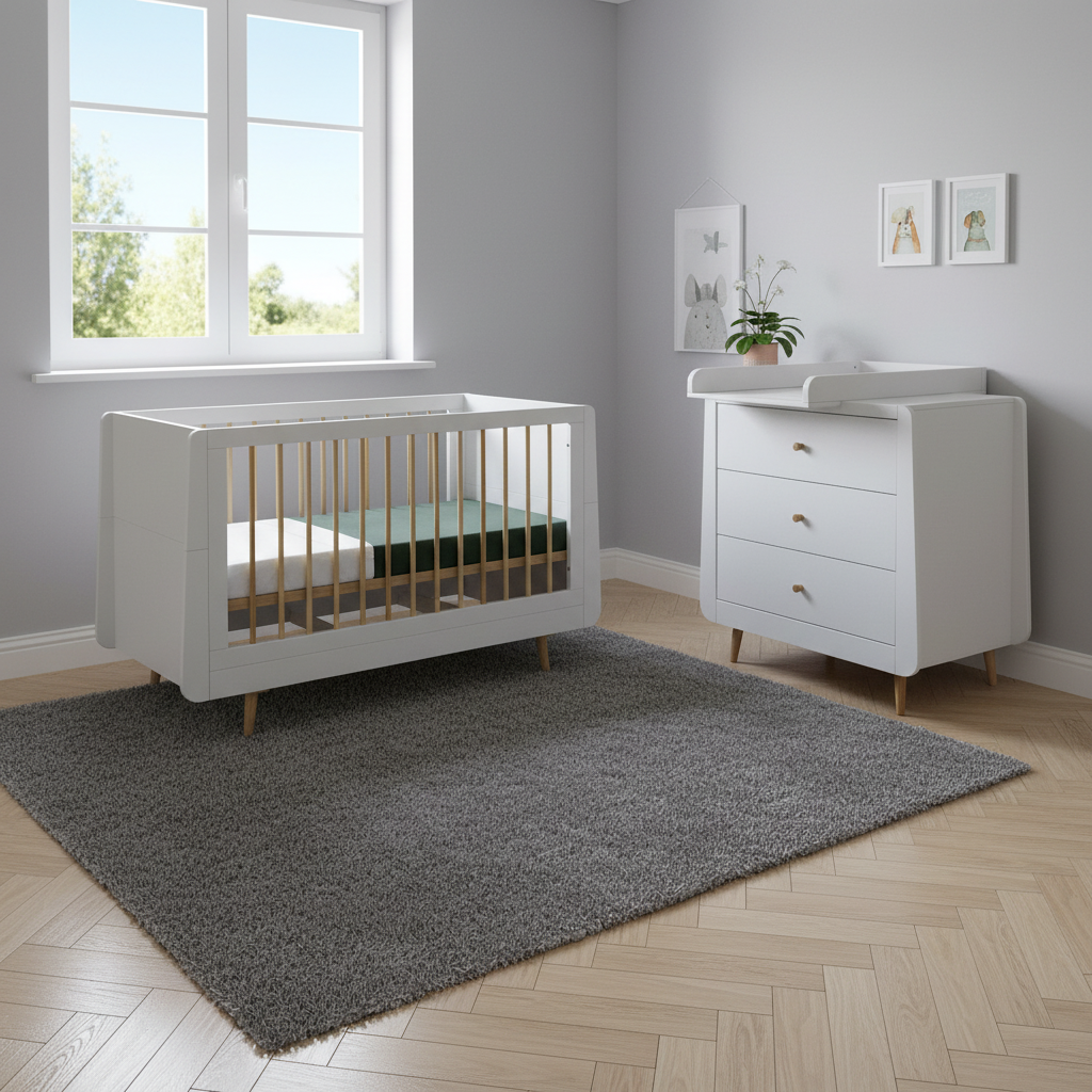 Santorini Cot and Chest, nursery
