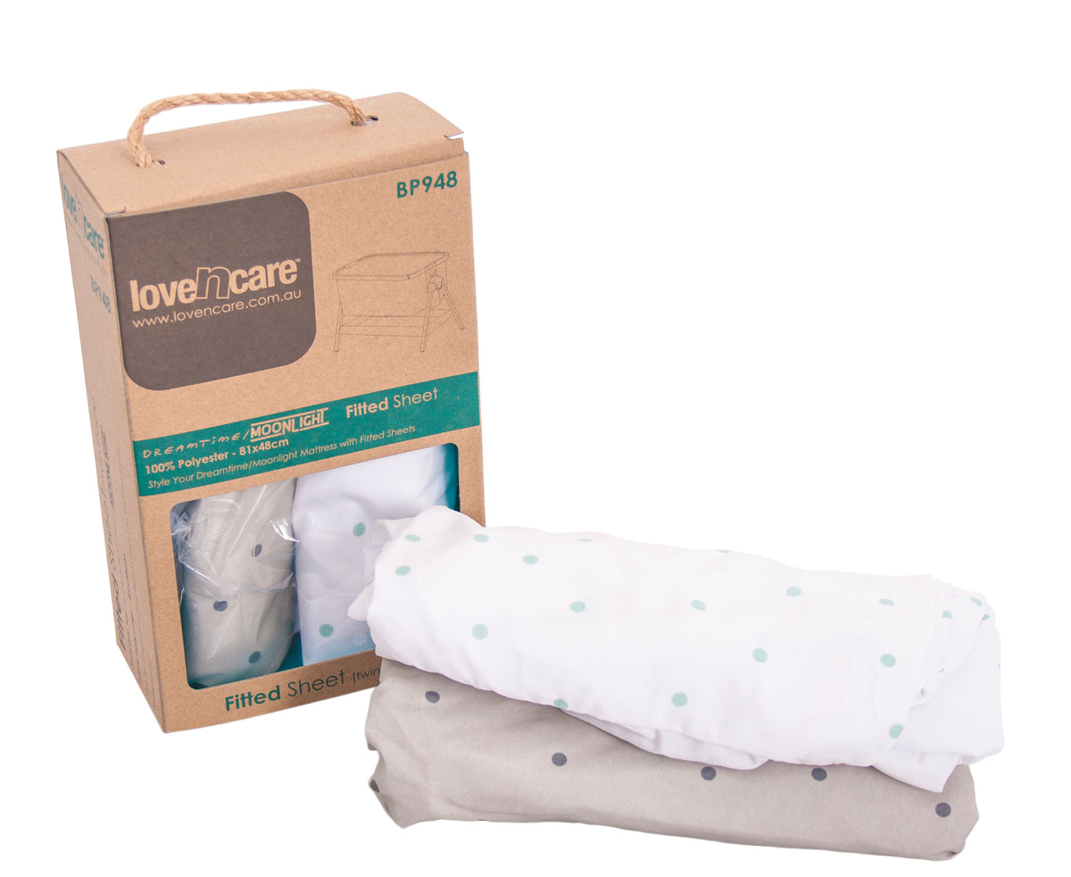 Fitted sheets — twin pack with rolled sheets