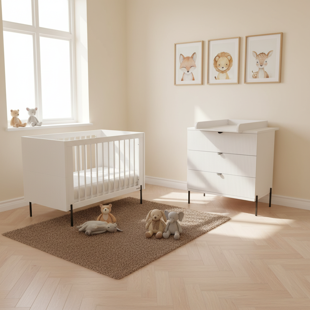 Waves Cot and Chest, nursery