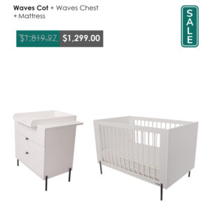 Waves Cot , Chest and Mattress