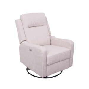 Mila Electric Recliner with Usb - Egg Shell