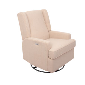 Mila Electric Recliner with Usb - Taupe Teddy