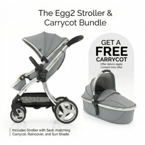 Egg 2 Stroller and Carry Cot Monument Grey Bundle