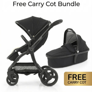 Egg 2 Stroller and Carry Cot Just Black Bundle